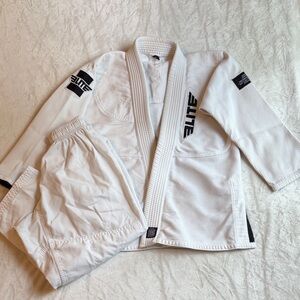 Kids Elite White Brazilian Jiu-Jitsu Gi Jacket and Pants